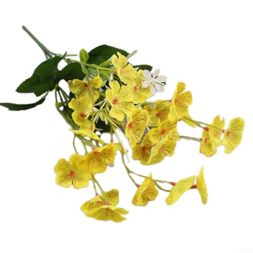 Künstliche Blumendekoration Frühlingsgras Orchidee Simulierte Violett für Hochzeit, Wohnzimmer, Büro und Event Verwendung aus Seide und Kunststoffmaterial etwa 40 cm (Gelb) von Taotalhomy