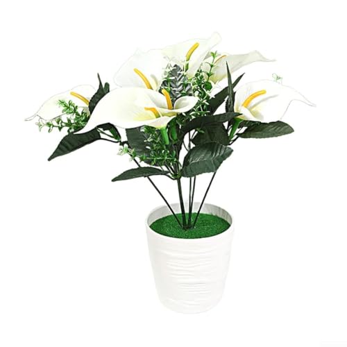 Künstliche Calla-Lilien-Pflanze in kleinem Topf für Hochzeit und Wohnzimmer Dekor (weiß) von Taotalhomy