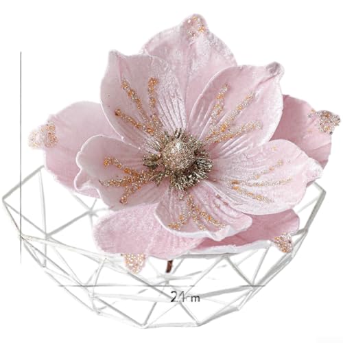 Künstliche Magnolien-Blume mit Samtbeflockung, lebensechte Stoffstruktur zur Verschönerung der Urlaubsdekoration in Häusern, Büros und Veranstaltungsorten (Rosa) von Taotalhomy
