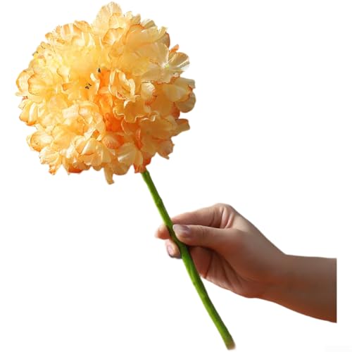 Künstlicher Hortensien-Seidenblumenstrauß mit gekerbtem Rand, realistische Textur für Zuhause, Vasen, Arrangements, Hochzeitsdekoration (orange) von Taotalhomy
