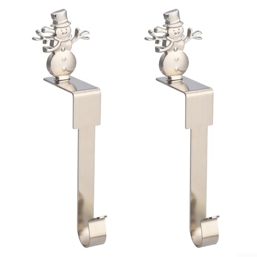 Metall-Kaminstrumpfhalter, stilvolle und funktionale Haken, um Ihre Urlaubsdekoration zu verschönern (Schneemann) von Taotalhomy