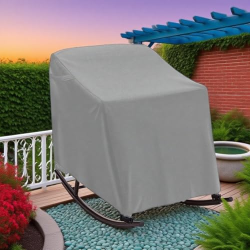 Patio Schaukelstuhl-Abdeckung, 420D wasserdichtes Oxford-Gewebe, UV-beständiger Outdoor-Schutz, verstellbarer Saum und Schnallen (grau) von Taotalhomy