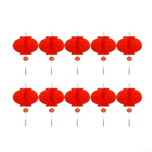 Rote dekorative Laternen, perfekte Ergänzung für Ihr Partyzubehör, 10-teiliges Set (23 cm) von Taotalhomy