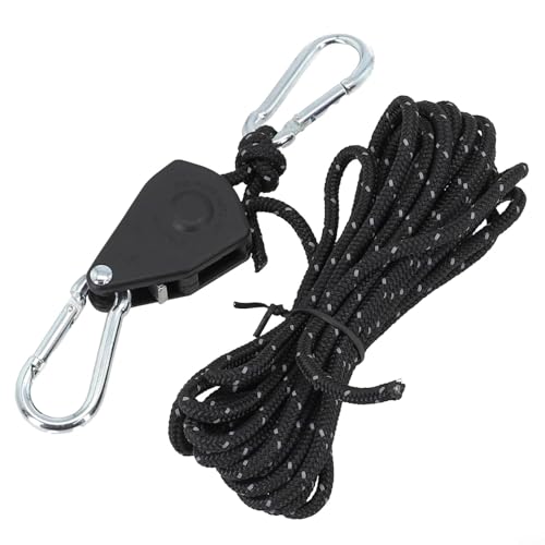 Sicher verstellbar für Zeltseilaufhänger mit Karabiner, perfekt für Outdoor-Abenteuer (schwarz) von Taotalhomy