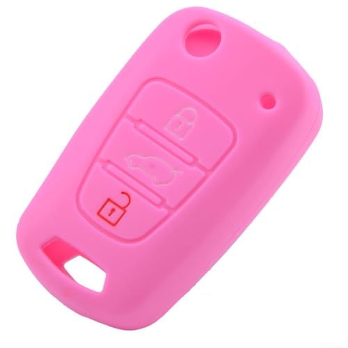 Silikon Autoschlüssel Cover Hülle für Kia Für Rio K2 und Hyundai i20, Schutz für Ihren Autoschlüssel (Rosa) von Taotalhomy