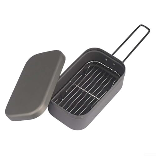 Tragbare Camping-Lunchbox aus Aluminium, mit Dampfgarer und Grilleinsatz, für Camping, Picknicks, Grillen, 2 Stück, Schwarz Tragbare Camping-Lunchbox aus Aluminium, mit Dampfgarer und Grilleinsatz, für Camping, Picknicks, Grillen, 2 Stück, Schwarz von Taotalhomy