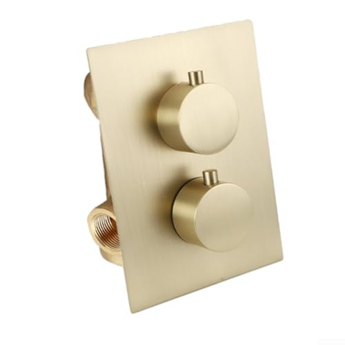 Verdecktes Thermostat-Duscharmatur, eingebettetes Box-Design, raue Wandmontage, präzise Temperaturkontrolle, 177 x 72 mm (Gold) von Taotalhomy