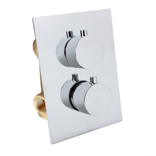 Verdecktes Thermostat-Duscharmatur, eingebettetes Box-Design, raue Wandmontage, präzise Temperaturkontrolle, 177 x 72 mm (Silber) von Taotalhomy