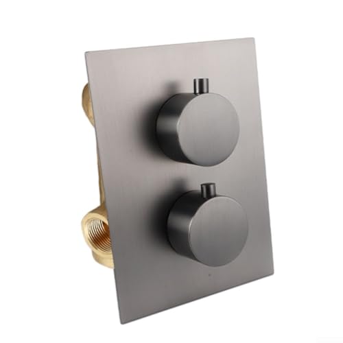 Verdecktes Thermostat-Duscharmatur, eingebettetes Box-Design, raue Wandmontage, präzise Temperaturkontrolle, 177 x 72 mm (grau) von Taotalhomy