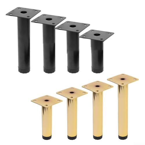 Verstellbare kaltgewalzte Stahlbeine für Möbel, zuverlässige Unterstützung für Sofas, Betten und TV-Schränke (11,5 cm, schwarz) von Taotalhomy