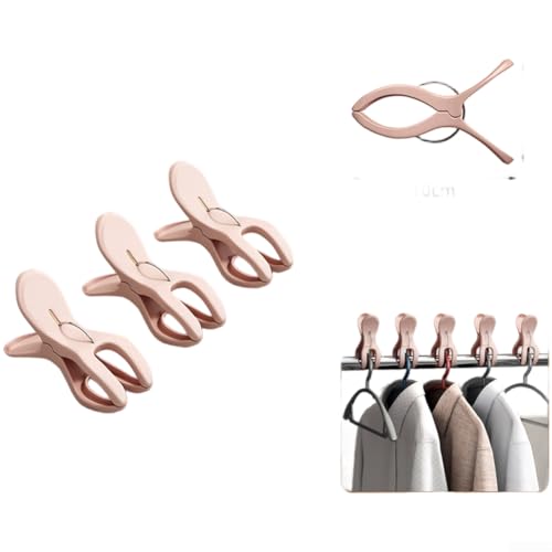 Winddichte Wäscheklammern, 6 Stück, Kunststoff mit verstärktem Stahldraht-Griff und breiter Öffnung für sicheren Halt auf Kleidung für Decken, Bettwäsche, im Freien (Rosa, 6 Stück) von Taotalhomy