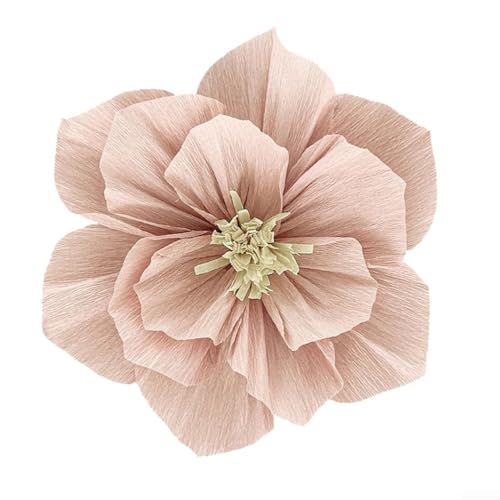 Zartes Blumenarrangement aus Papier mit einzigartigem Faltenhintergrund für festliche Anlässe (20 cm hellrosa) von Taotalhomy