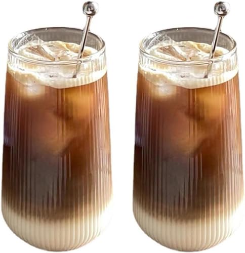 500ml 2er Set Latte Macchiato Gläser Cappuccino Kaffeegläser Teegläser Kristall Glas Eisbecher für kalte oder heiße Getränke, Kaffeeglas Teegläser für Cappuccino,Latte,Tee,EIS,Eistee,Iced Americano,M von Taoyanmo