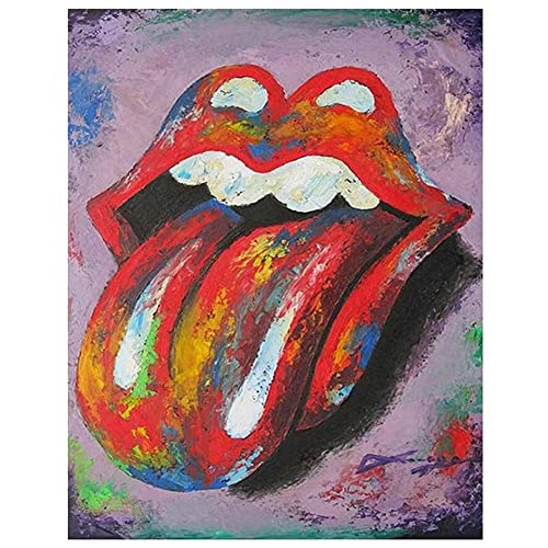 DiY 5D Diamant Malerei Voll Set Abstrakte farbige Zunge Diamant Painting Erwachsene Kinder Full Kristall Strass Stickerei Kreuzstich Diamond Gemälde Kunst Handwerk Home Wand Dekor 30x40cm A2668 von Taoyoou