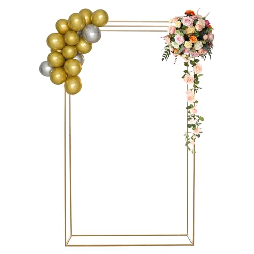 Quadratischer Metall Hochzeitsbogen Hintergrund Ständer, Goldfarbene Traubogen, 2.8m Hoch, Rankhilfe Spalier, Hochzeit Bogen, Ballonbogen Dekoration Rahmen für Geburtstag Party Zeremonie Quadratischer Metall Hochzeitsbogen Hintergrund Ständer, Goldfarbene Traubogen, 2.8m Hoch, Rankhilfe Spalier, Hochzeit Bogen, Ballonbogen Dekoration Rahmen für Geburtstag Party Zeremonie von Taozhiyy