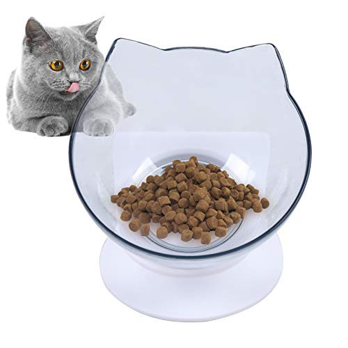 Taozhiyy Futternapf Katze, 15 ° Kippbare Katzennapf Erhöht Futternäpfe Katzenfutter Weiß katzennäpfe für Katze und Hunde Futter Und Wasser Transparente Katzenzubehör, 14x15cm Cat Bowl von Taozhiyy