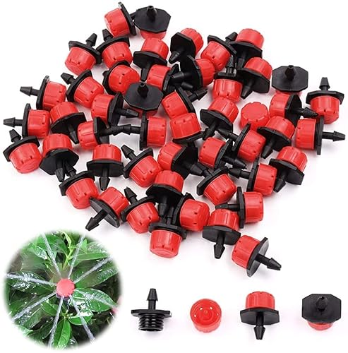 Anti-Verstopfung Tropfer, Taozoey 100 Stück Einstellbare Micro Drip Tropfer,Regulierbarer Sprinkler Köpfe Micro-Drip-System Regulierbarer Endtropfer von Taozoey