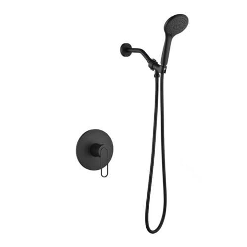 Taplong Mattschwarzes Duschsystem ohne Wannenauslauf -TP048B von TapLong