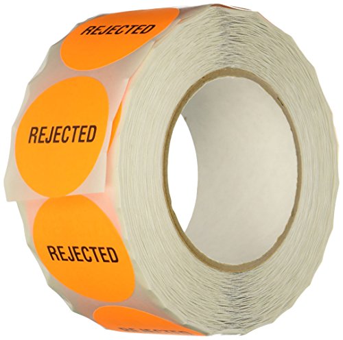 TapeCase INVLBL-031 Etikett "Rejected", Orange, 1.000 Stück pro Packung von TapeCase