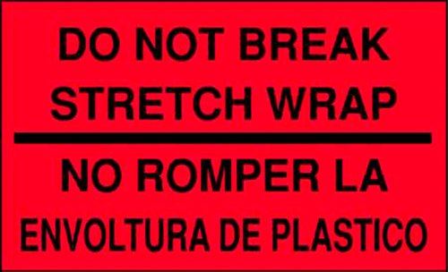 TapeCase SHIPLBL-097-50 "Do Not Break Stretch Wrap/No Romper La Envoltura de Plastica" Etikett – 50 Stück pro Packung (1 Pack) von TapeCase