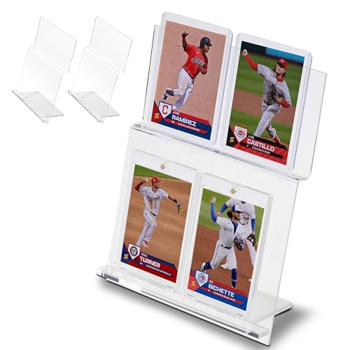 Tapeera 3er-Pack Acryl-Tischkartenhalter Display für 12 Karten – Sammelkarten-Display für abgestufte Karten, Magnetkarten und Toploader – Sportkarten-Vitrine für Baseball, Basketball, Fußball von Tapeera