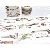 Gartenwerkzeug Washi Band, 7M X 3cm Gartenplaner Aufkleber, Klebeband Geschenk Gartenkunst , Scheren Ernte Schnittmuster Band von TapesKingdom