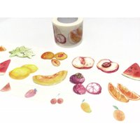 Pfirsich Aprikose Granatapfel Zitrone Sternobst Wassermelone Melone Breites Masking Tape Obst Deko Party Aufkleber von TapesKingdom