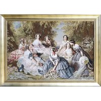 Goblen-Gobelin-Seignorial Szene-Gobelin-Kaiser Iii. Es Enthält Porträts Von Napoleons Frau, Eugenie De Montijo, Und Acht Frauen Wartend Goblen-Gobelin-Seignorial Szene-Gobelin-Kaiser Iii. Es Enthält Porträts Von Napoleons Frau, Eugenie De Montijo, Und Acht Frauen Wartend von TapestryArtStore