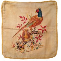 Fasan Design 19Th C American Needlework Kissenbezug von TapestrySourcecom