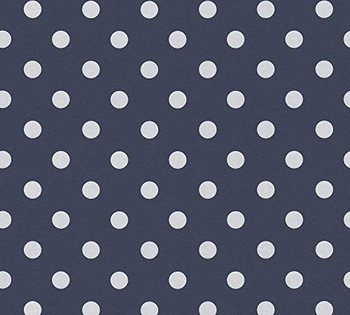 Thomas Vliestapete Dots Punkte 10,05 m x 0,53 m blau/weiss TLT025 von TAPETE-LIVING.DE