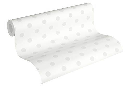 Thomas Vliestapete Dots Tapete gepunktet 10,05 m x 0,53 m weiß grau Made in Germany TLT013 von Tapete-Living.de