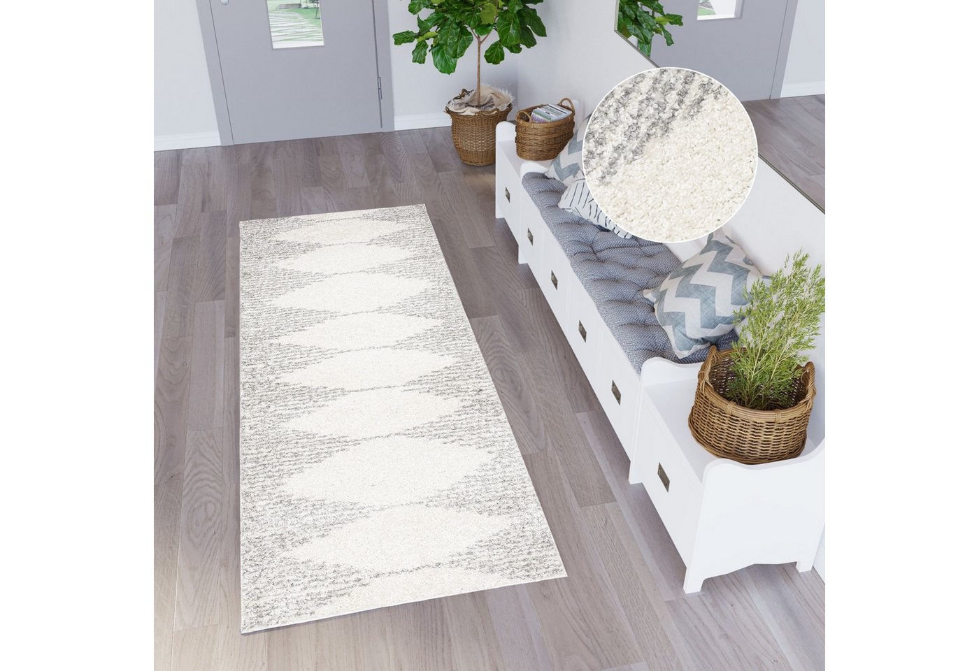 Hochflor-Läufer DELHI, Tapiso, rechteckig, Höhe: 30 mm, Langflor Shaggy Modern Design Flauschig Wohnzimmer Schlafzimmer von Tapiso