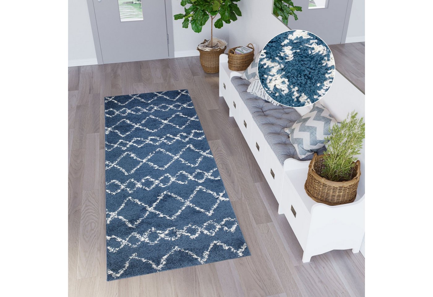 Hochflor-Läufer DELHI, Tapiso, rechteckig, Höhe: 30 mm, Wohnzimmer, Schlafzimmer, Shaggy von Tapiso