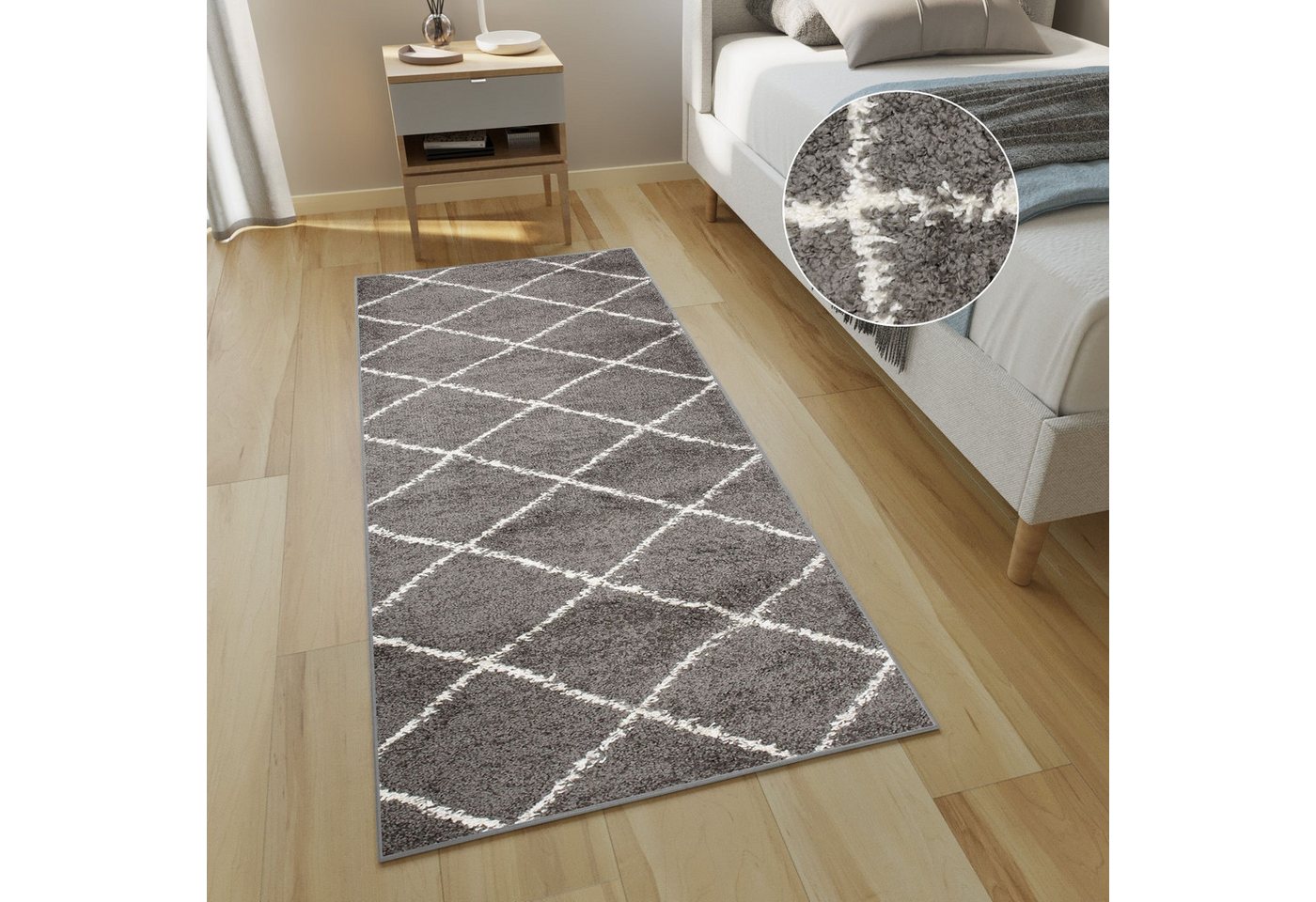 Hochflor-Läufer DELHI, Tapiso, rechteckig, Höhe: 30 mm, Wohnzimmer, Schlafzimmer, Shaggy von Tapiso