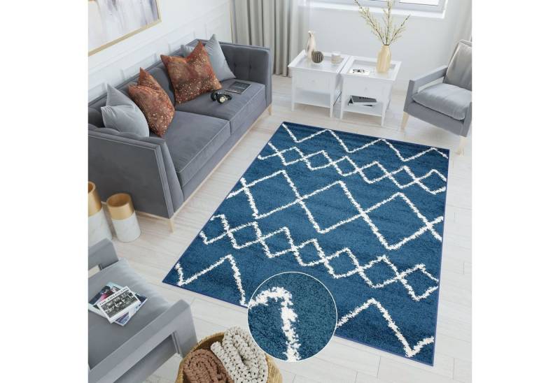 Hochflor-Teppich DELHI, Tapiso, rechteckig, Höhe: 30 mm, Wohnzimmer, Schlafzimmer, Hochflor von Tapiso