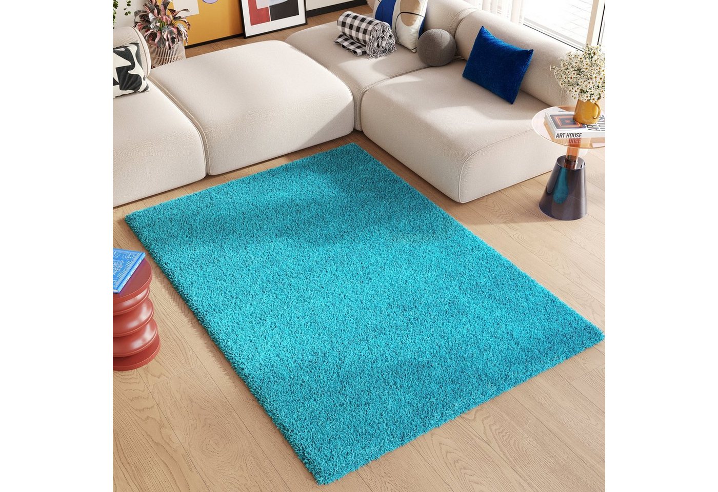 Hochflor-Teppich ESSENCE, Tapiso, rechteckig, Höhe: 40 mm, Wohnzimmer, Schlafzimmer, weich, modern Design, einfarbig von Tapiso