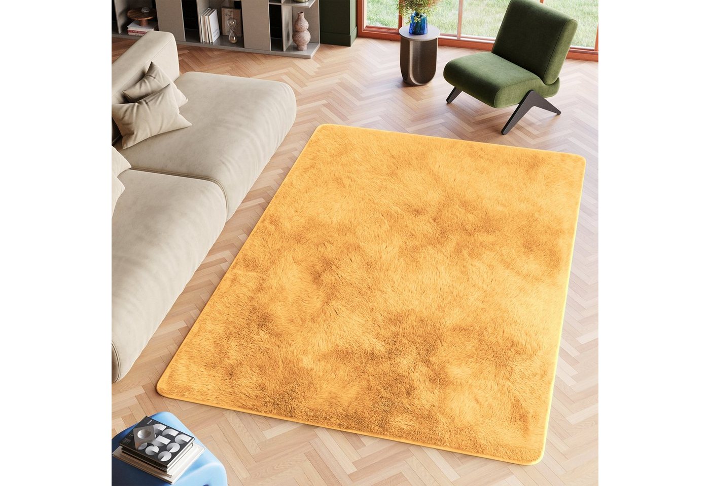 Hochflor-Teppich SILK, Tapiso, rechteckig, Höhe: 35 mm, Wohnzimmer, Schlafzimmer, Hochflor von Tapiso