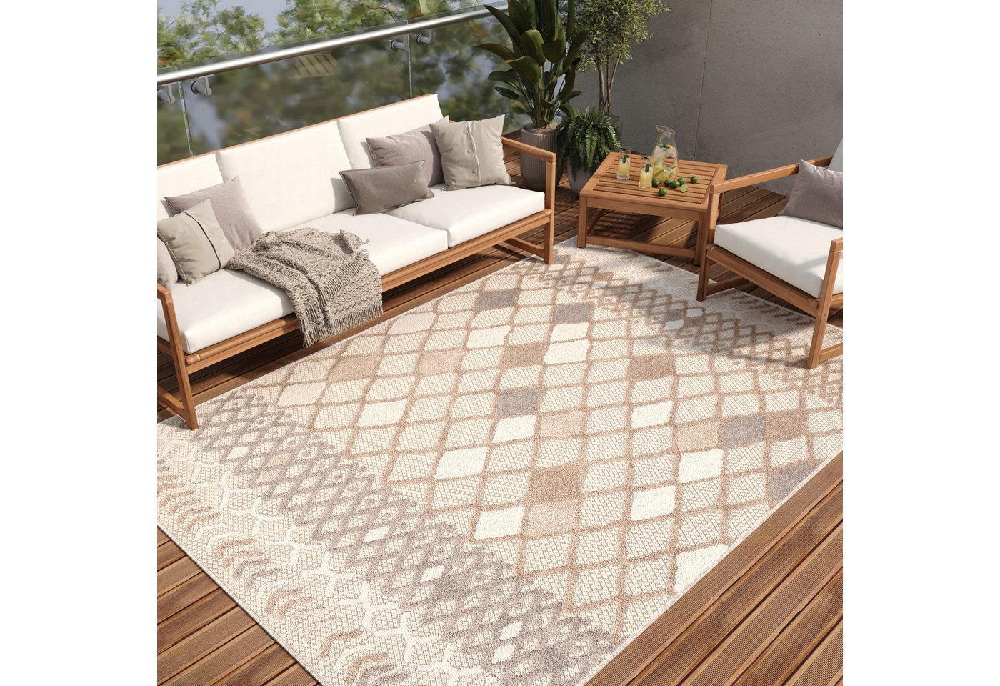 Outdoorteppich PATIO, Tapiso, rechteckig, Höhe: 6 mm, Indoor, Outdoor, Wohnzimmer, Balkon von Tapiso