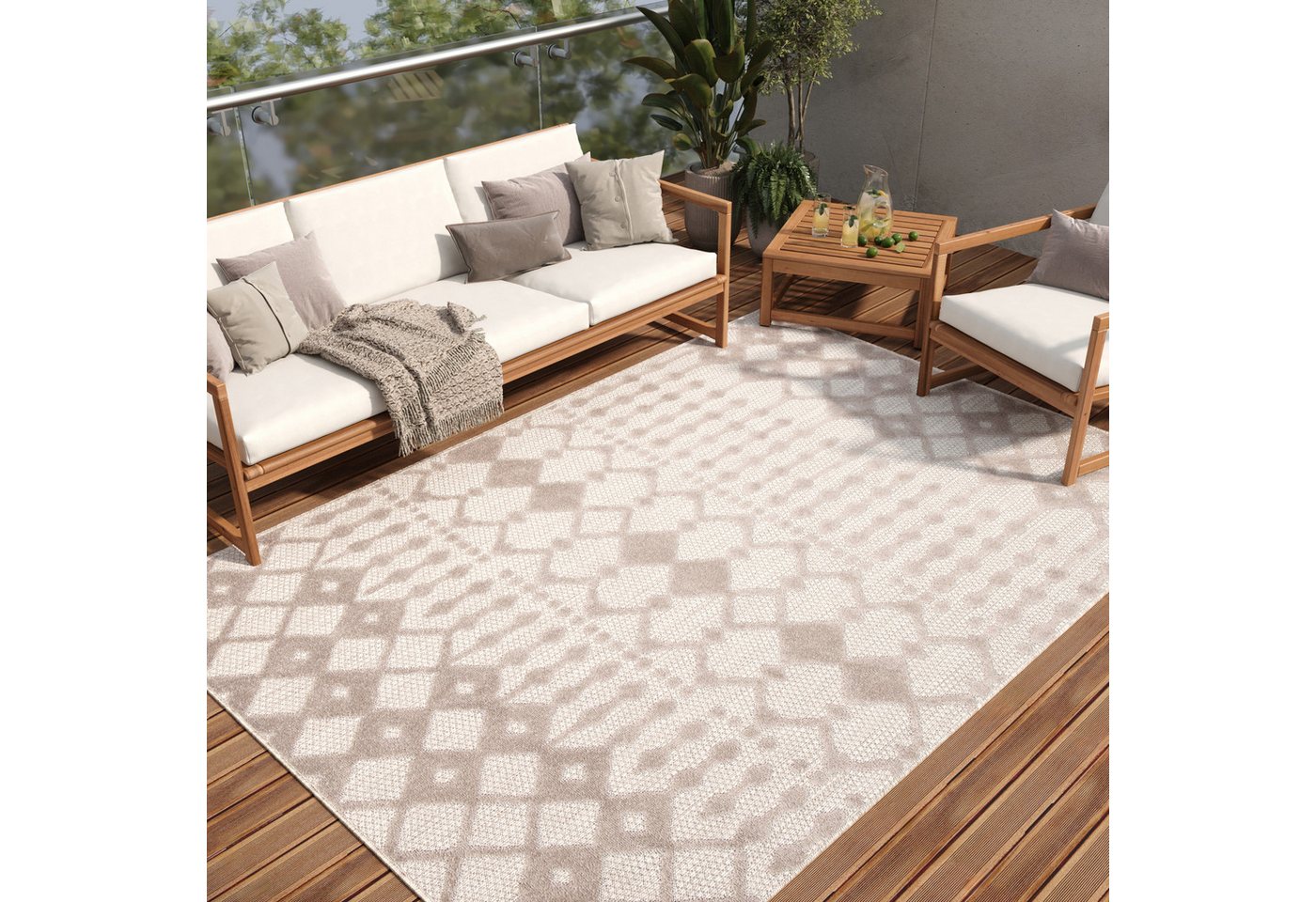 Outdoorteppich PATIO, Tapiso, rechteckig, Höhe: 6 mm, Indoor, Outdoor, Wohnzimmer, Balkon von Tapiso