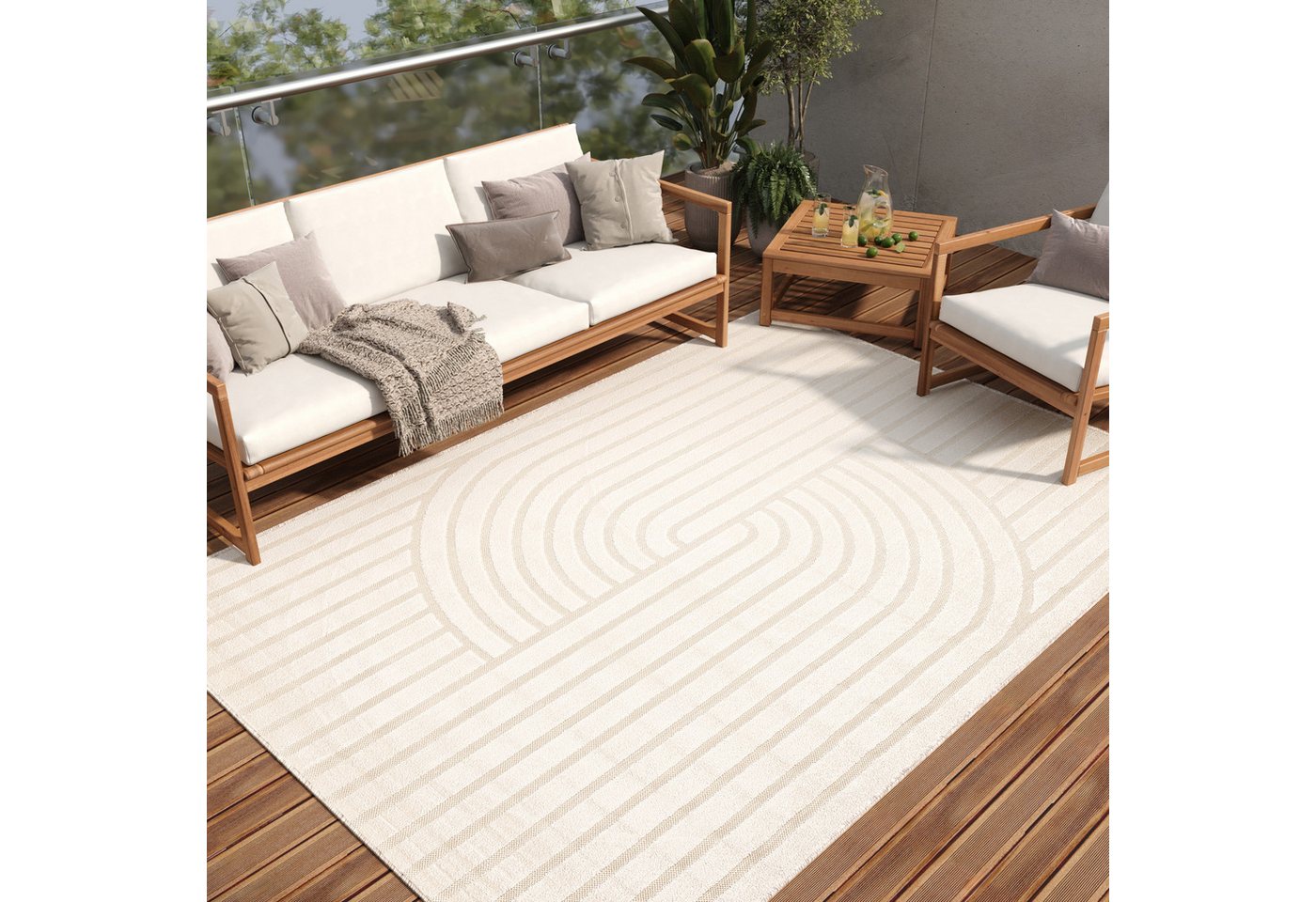 Outdoorteppich PATIO, Tapiso, rechteckig, Höhe: 6 mm, Indoor, Outdoor, Wohnzimmer, Balkon von Tapiso