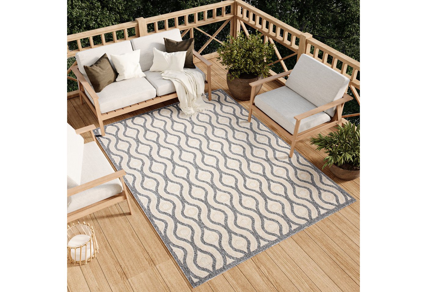 Outdoorteppich VIERA, Tapiso, rechteckig, Höhe: 6 mm, Indoor, Outdoor, Wetterfest von Tapiso