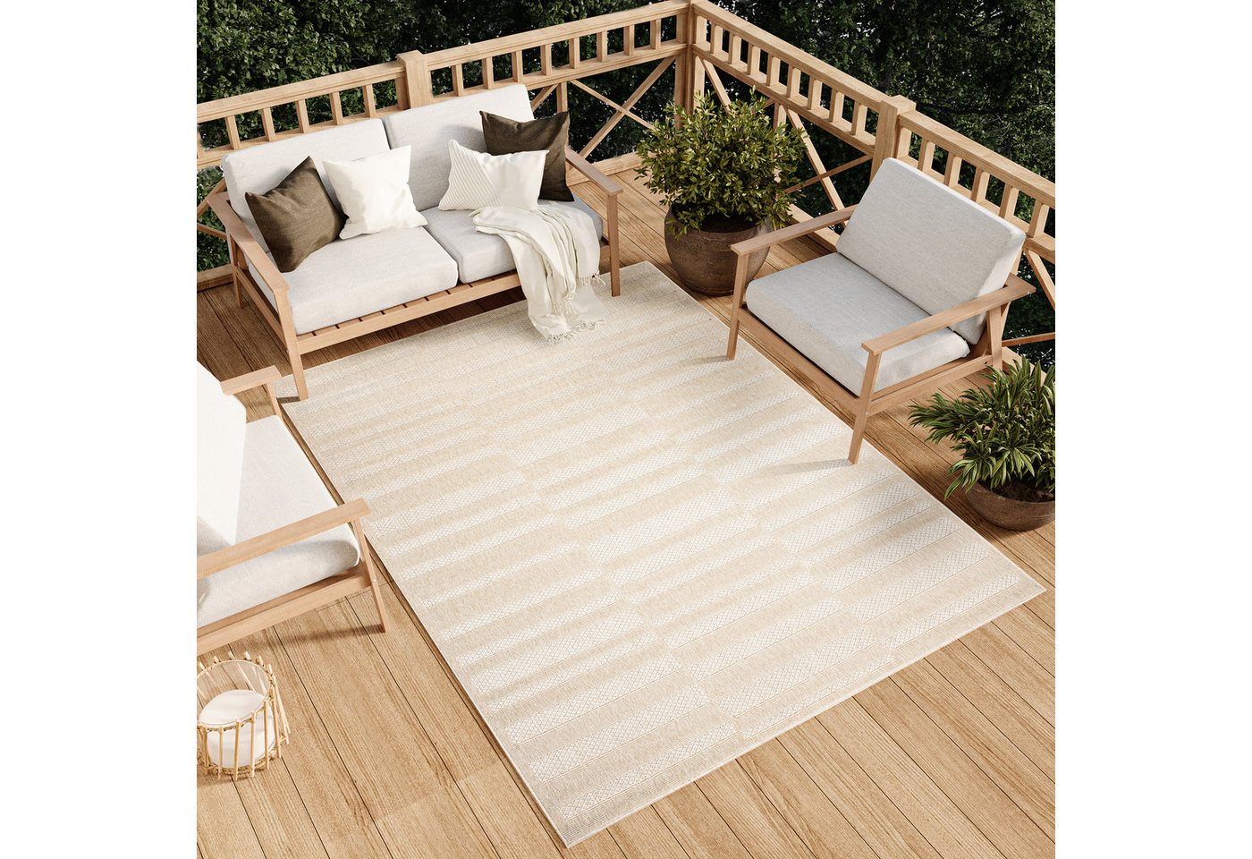 Outdoorteppich VIERA, Tapiso, rechteckig, Höhe: 6 mm, Indoor, Outdoor, Wetterfest von Tapiso