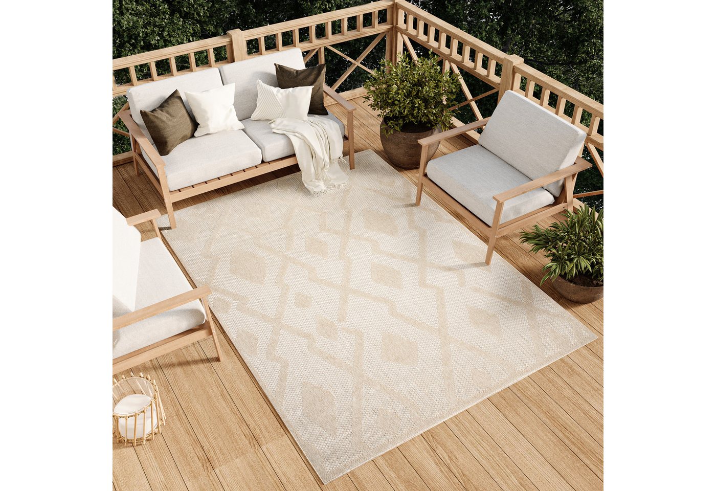 Outdoorteppich VIERA, Tapiso, rechteckig, Höhe: 6 mm, Indoor, Outdoor, Wetterfest von Tapiso