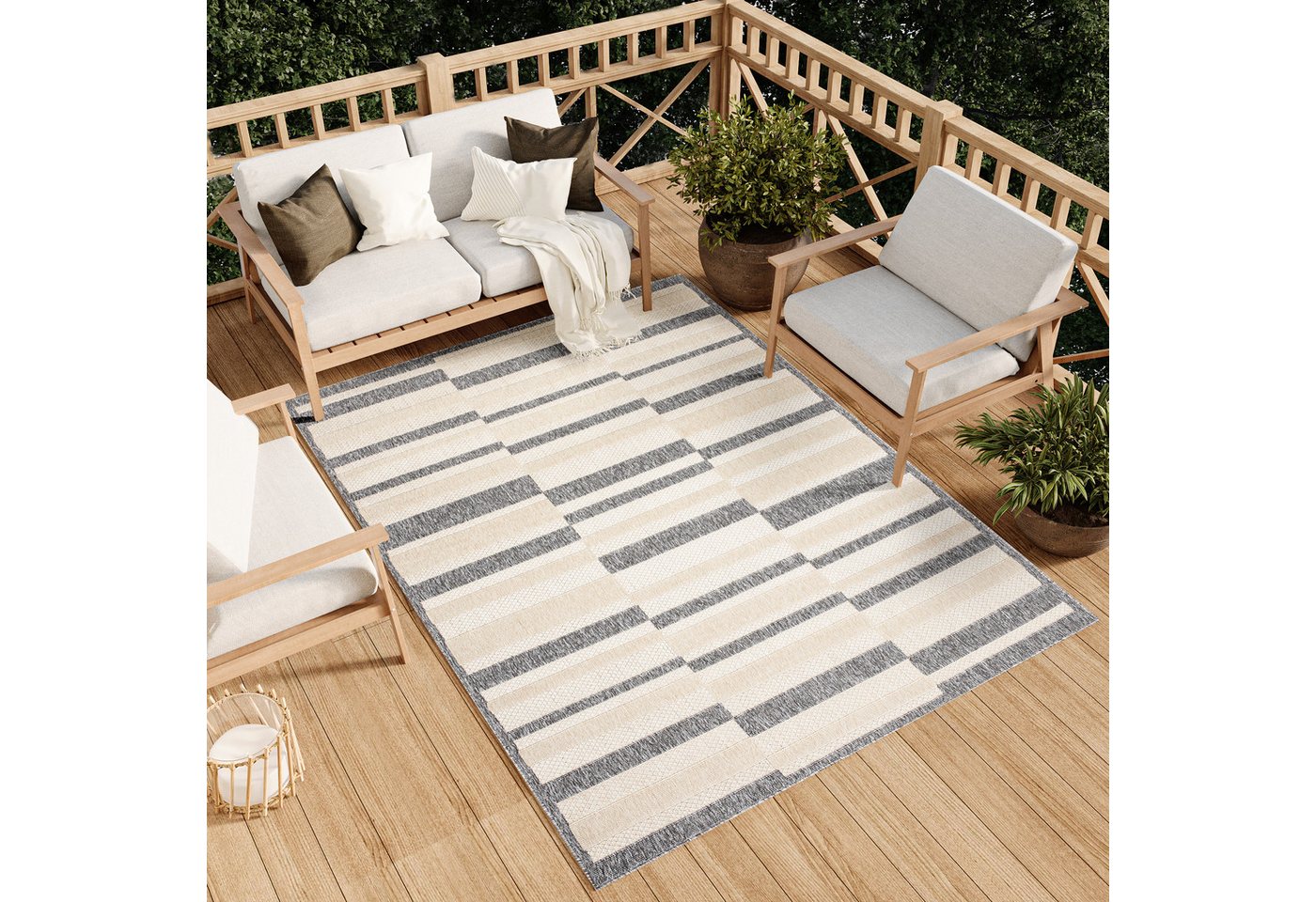 Outdoorteppich VIERA, Tapiso, rechteckig, Höhe: 6 mm, Indoor, Outdoor, Wetterfest von Tapiso