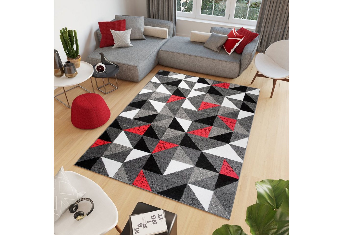 Teppich FIRET, Tapiso, rechteckig, Höhe: 8 mm, Wohnzimmer, Schlafzimmer, Kurzflor von Tapiso