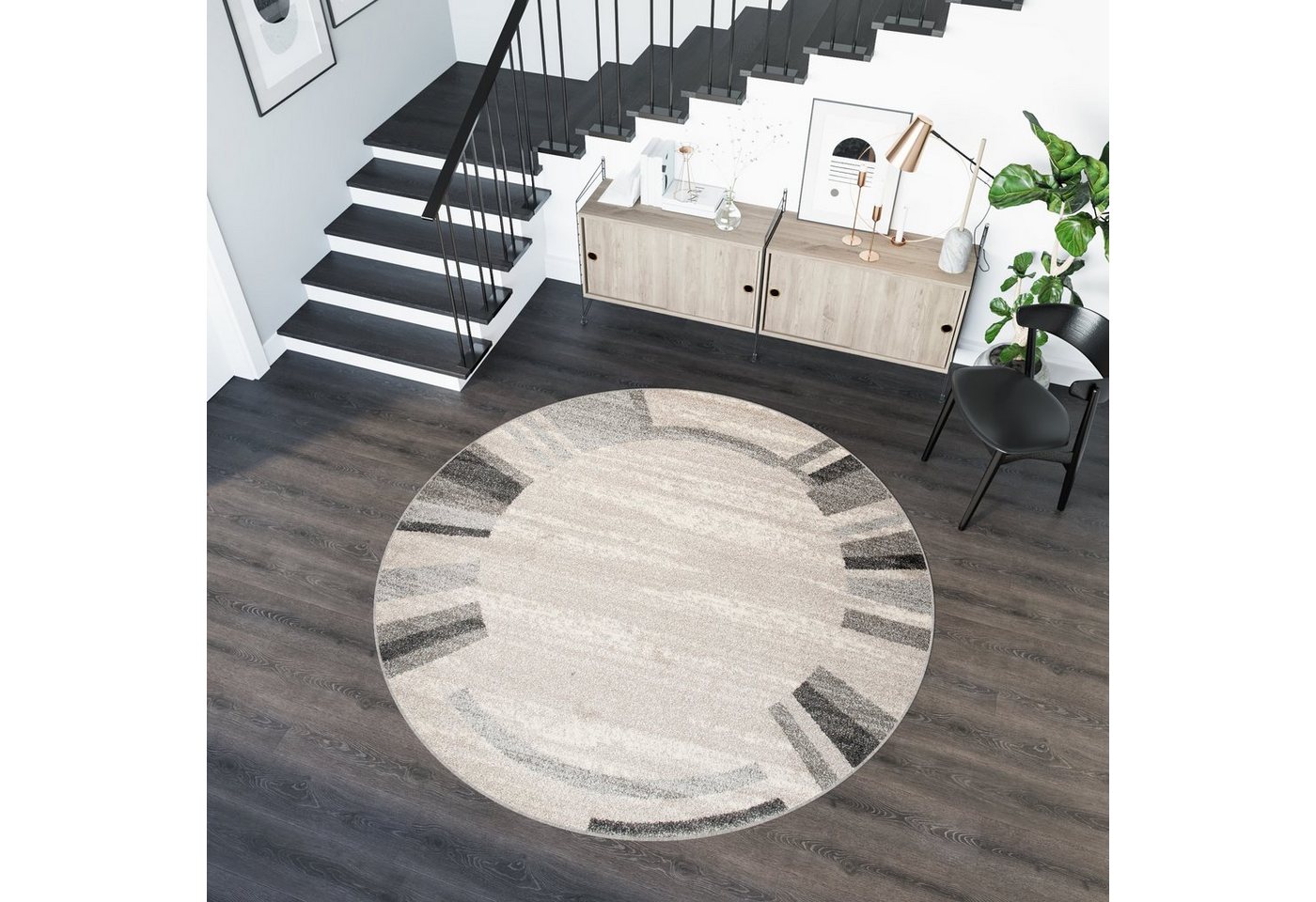 Teppich SARI RUND, Tapiso, rechteckig, Höhe: 12 mm, Wohnzimmer, Schlafzimmer, modern Design von Tapiso