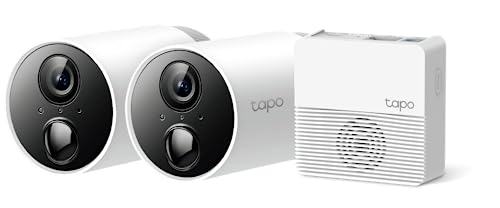 TP-Link Tapo C400S2 Akku Wi-Fi-Kamera für den Außenbereich, 1080p, hohe Definition, vollständiges Sicherheitssystem mit 2 Kameras, wasserdicht IP65, microSD-Karte und Cloud-Speicher, 2-Cam-Set von Tapo