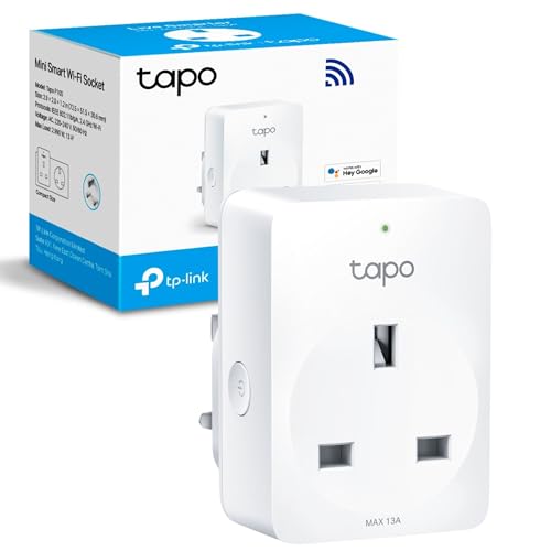 TP-Link Tapo Smart Plug Wi-Fi Outlet, Works with Amazon Alexa (Echo and Echo Dot), Google Home, Wireless Smart Socket, Device Sharing, Without Energy Monitoring, No Hub Required (Tapo P100) von Tapo
