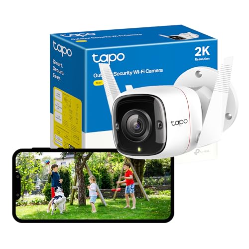 TP-Link Tapo Überwachungskamera für den Außenbereich, wetterfest, kein Hub erforderlich, funktioniert mit Alexa & Google Home, 3MP Ultra-High Definition, SD-Speicher, Amazon Exclusive (TC65) von Tapo