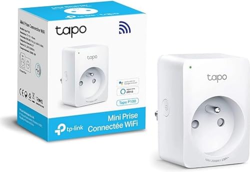TP-Link Tapo WiFi Smart Socket, Smart Socket kompatibel mit Alexa und Google Home, 10 A, Steuerung der Kaffeemaschine, Lampe, Heizung aus der Ferne, kein Hub erforderlich, Tapo P100 (FR) 1 Packung von Tapo